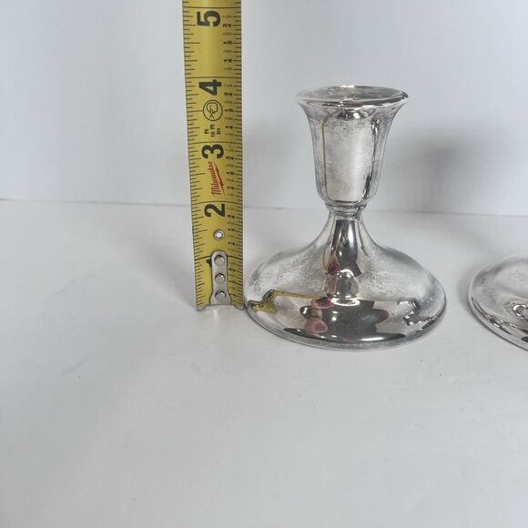 Candle Holders Silver Plated With Patina. Dinner Party Decor - Picture 7 of 11